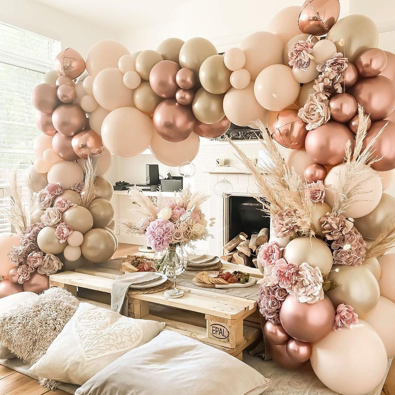 Blush Ivory Balloons Garland Double Stuffed Nude Brown Cream Balloon Pastel Beige Peach Rose Gold Boho Balloons Arch kit for Bridal Engagement Baby Shower Birthdays Weddings Boho Party Decoration
